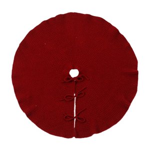Magideal - Cubierta De Base De Falda Navideña De Punto, Alfombra Redonda De 92Cm, Adorno Navideño Para Dormitorio, Granja Y Oficina , Rojo Púrpura