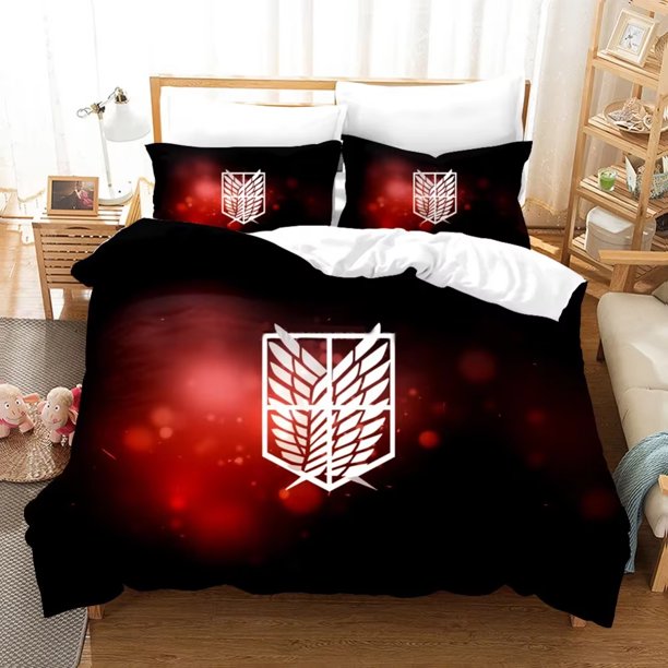 New Anime Attack on Titan Bedding Sets Duvet Cover Set With Pillowcase Twin Full Bedclothes Bed Linen Home Textiles Bed Sheets