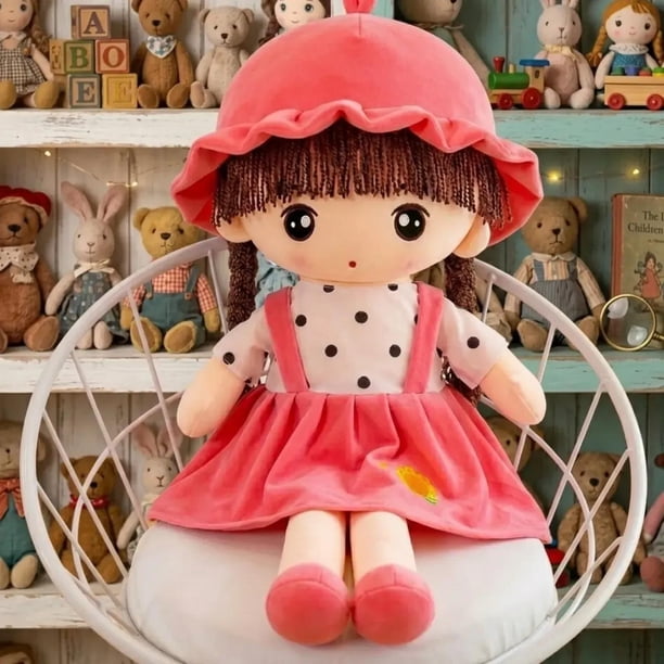 Peluche De Muñeca De Trapo Tierno Suave Y Divertido rosa