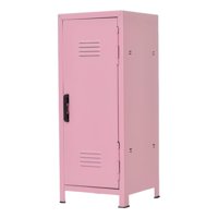 Magideal - Mini Armario Que Sirve Como Caja De Almacenamiento Y Mueble Para Juguetes. Caja Metálica Con Dos Estantes Para Guardar Cosméticos, Joyas Y Artículos D Rosa