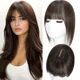 thumbnail image 1 of Topper de Cabello Humano para Mujer, Base de Encaje Invisible para Cabello Ralo con Clips Ajustables para Añadir Volumen, Cobertura, 100% Cabello Humano Remy de 12 Pulgadas, 1 of 7