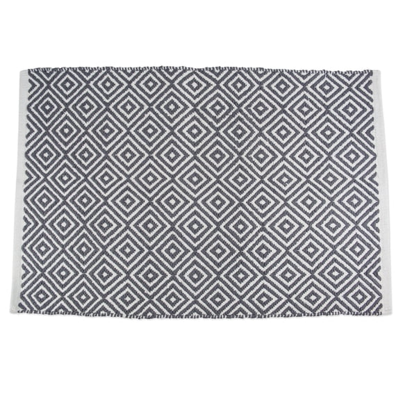 Alfombra DII 61 x 91 cm de algodón, rombos grises, pequeña