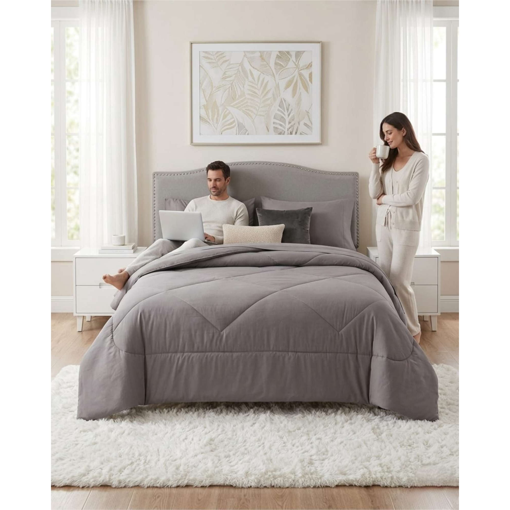 Genérico - Juego De Cama Plumón Nórdico Sábanas Y Almohada Super King