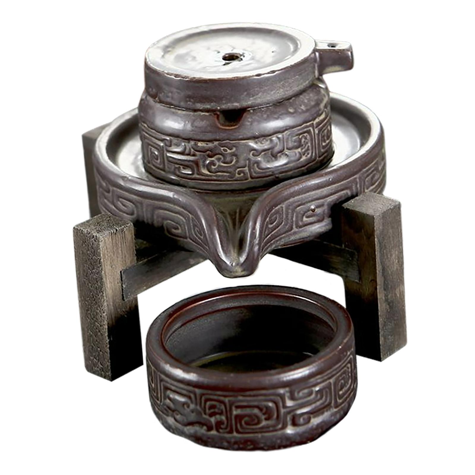 Bothyi - Quemador De Incienso De Reflujo Soporte De Cono De Incienso De Molino De Piedra Para Adorno De Mesa