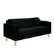 thumbnail image 2 of Sofa New Retro 3c + 2 Pouf Felpa 05 Negro, 2 of 6