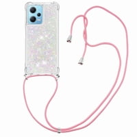 Funda Foxdock Para Xiaomi Redmi Note 12 4G Con Cuerda Ajustable, Brillo Líquido, Protección Antigolpes Y Lente – Ideal Para Regalo