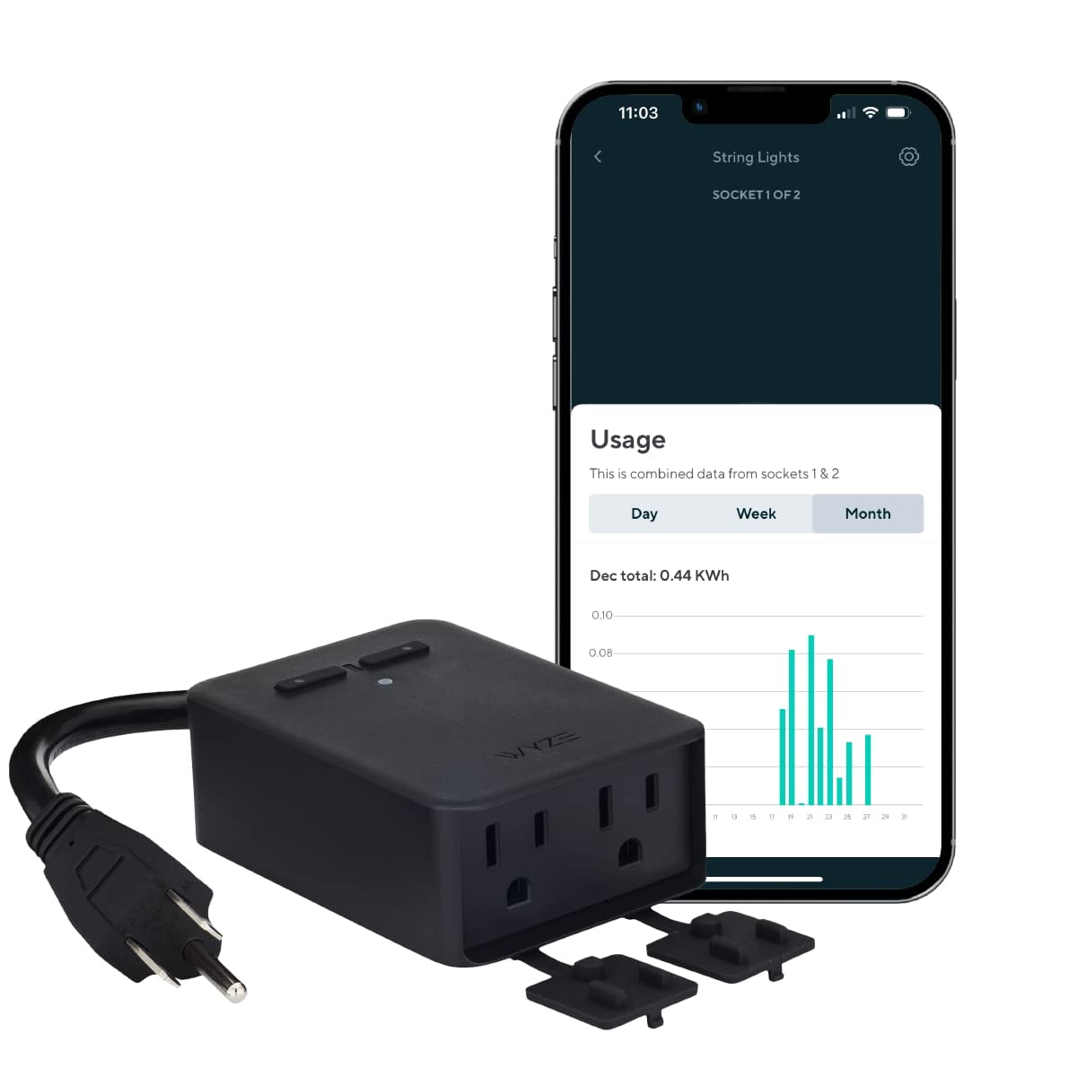 Enchufe Inteligente Para Exteriores, Enchufe Wyze, Monitoreo De Energía De Doble Toma