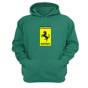 Genérico - Polerón Canguro Ferrari Verde Aguamarina Talla Xs Unisex