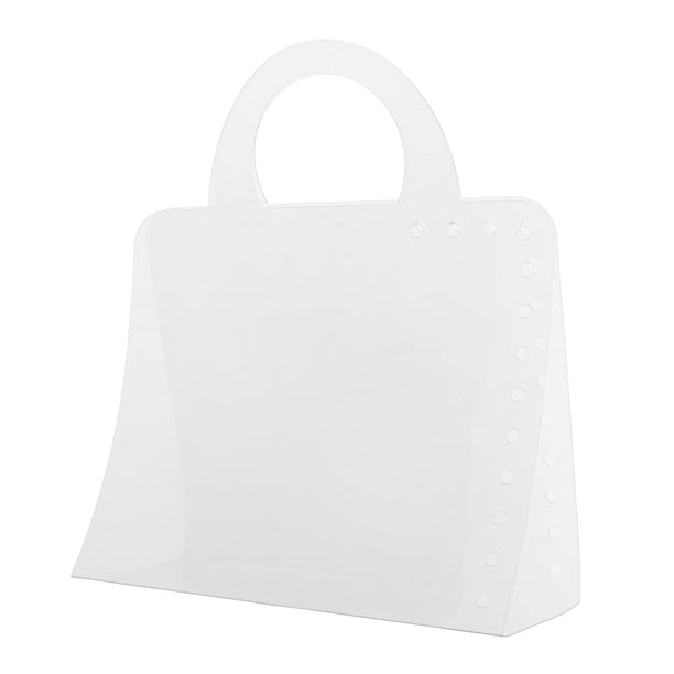 Ramo Transparente Bolso de Mano de Floristería Bolso de Ramo de Moda Regalo Simple Bolsa de Embalaje de Floristería para , Mango en forma de 7