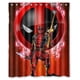 thumbnail image 1 of Cortina de ducha con el logotipo de Deadpool, juego de cortinas de baño con ganchos, tamaño 60 x 72 pulgadas, 1 of 3