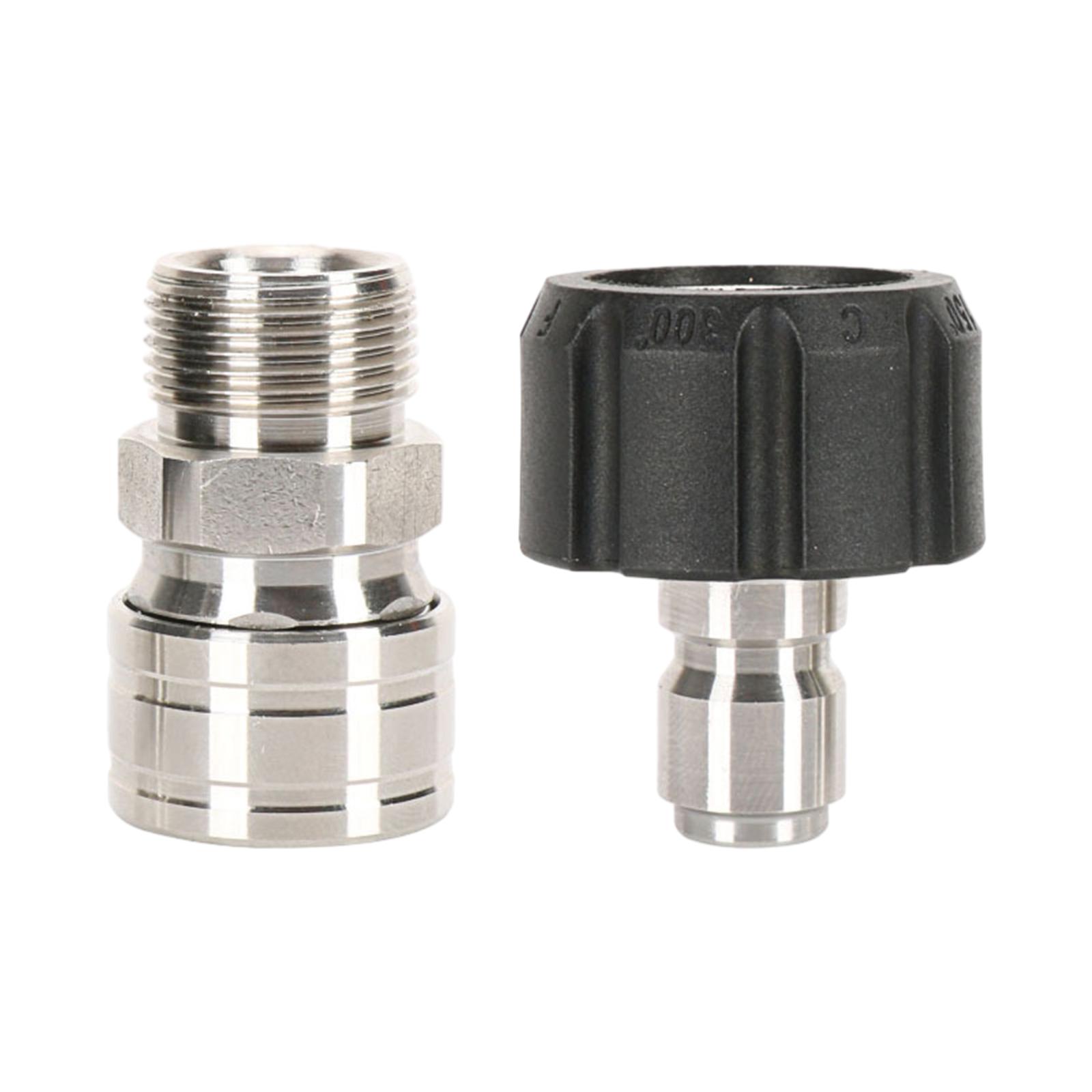 Magideal - 2 Adaptadores Para Lavadora De Alta Presión, Conector De Liberación Rápida De 3/8 Pulgadas, Arandelas Eléctricas De Repuesto De Latón (M22-14/15 Mm), Diámetro Interior 15Mm