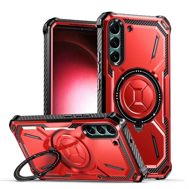 For Samsung Galaxy S23 S22 S21 Ultra S23 Plus Case Metal Kickstand Magnetic Case , Heavy Duty Bumper Shockproof Phone Case