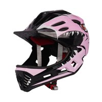Magideal - Casco De Bicicleta Para Niños Casco De Bicicleta Para Niños Casco De Cara Completa Casco De Bicicleta De Montaña Transpirable De Moda Para Actividades Rosa Claro