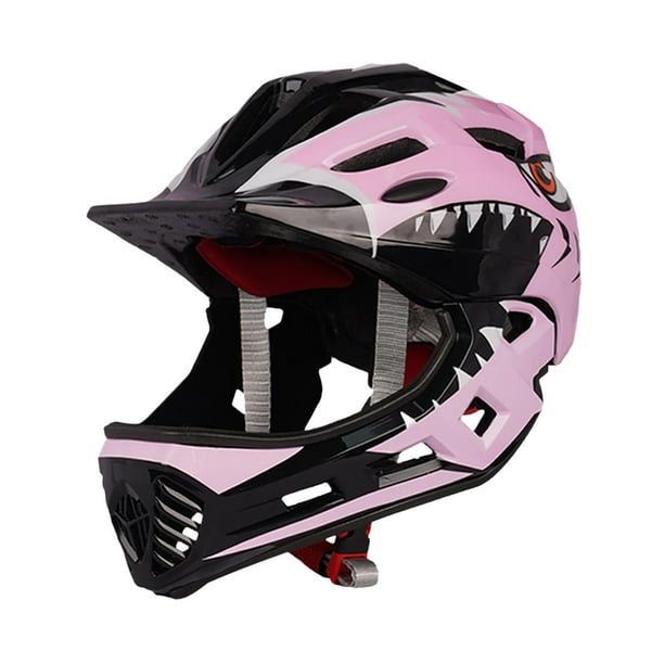 Casco de bicicleta para niños Casco de bicicleta para niños Casco de cara completa Casco de bicicleta de montaña transpirable de moda para actividades Rosa claro