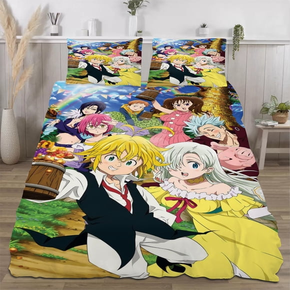 The Seven Deadly Sins Quilts for Queen Bed Bedspreads,Soft Bed Quilt Lightweight Bedspread,Quilted Coverlet