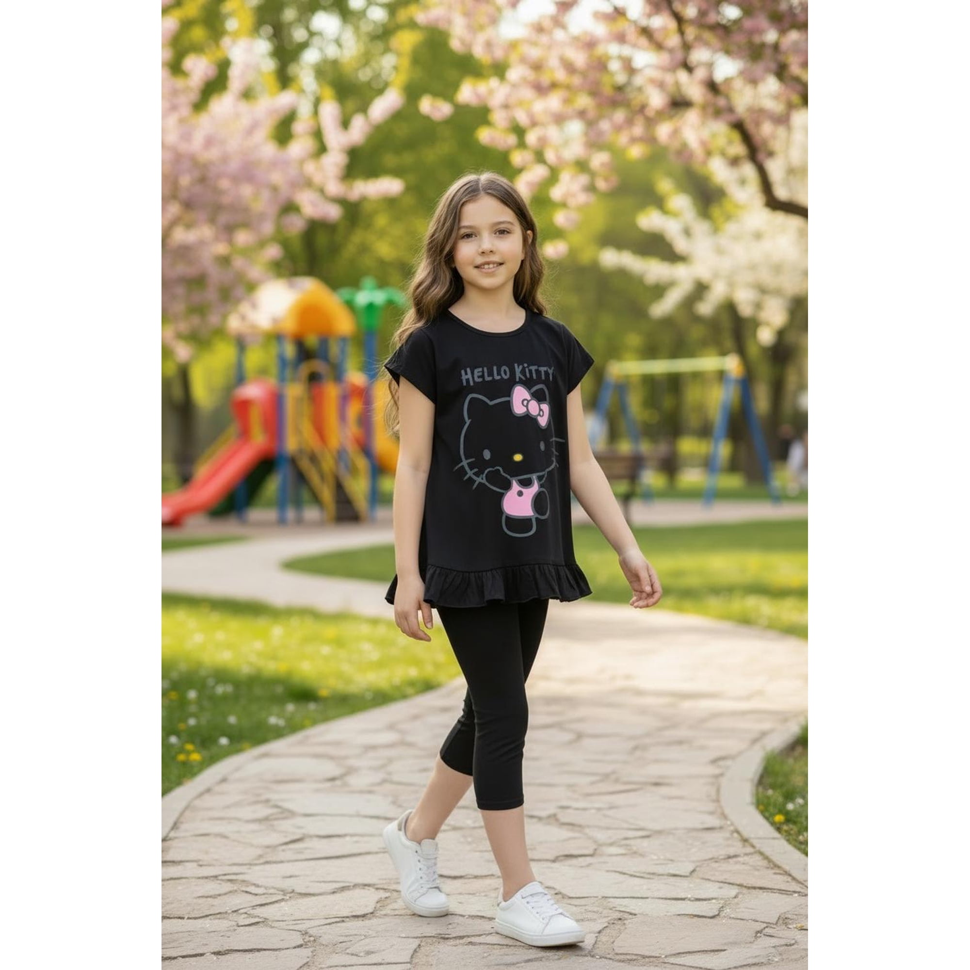 Conjunto Niña Hello Kitty Negro 4