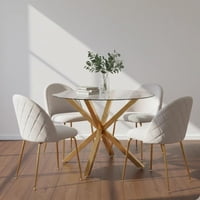 Pandalino - Comedor Mesa Equiz 100Cm + 4 Sillas Adela Beige