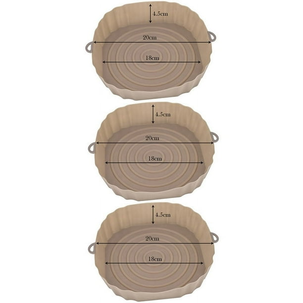 3pcs, Silicone Air Fryer Liners (7.09''), Air Fryer Liner Pots, Silicone Basket Bowls, Reusable Baking Trays, Oven Accessories, Baking Tools, Kitchen Gadgets, Kitchen Accessories, Home Kitchen Items
