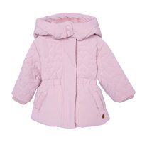 Pillin - Parka Bebé Niña Forrada Coral Fleece Rosado