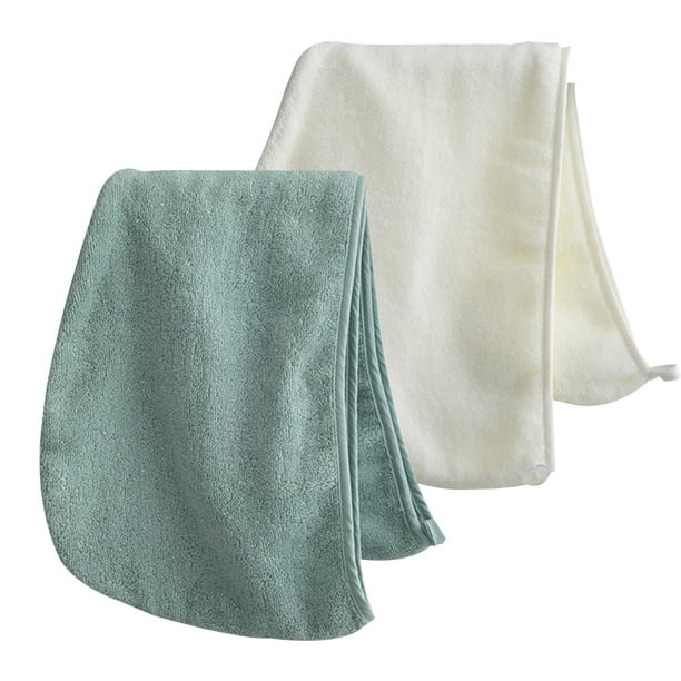 Toalla para el cabello de algodón de secado rápido, superabsorbente, para mujer, con botón (2 unidades)