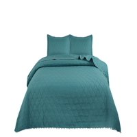 Genérico - Quilt Verano Primavera - Cubrecama King Con Pompones B4