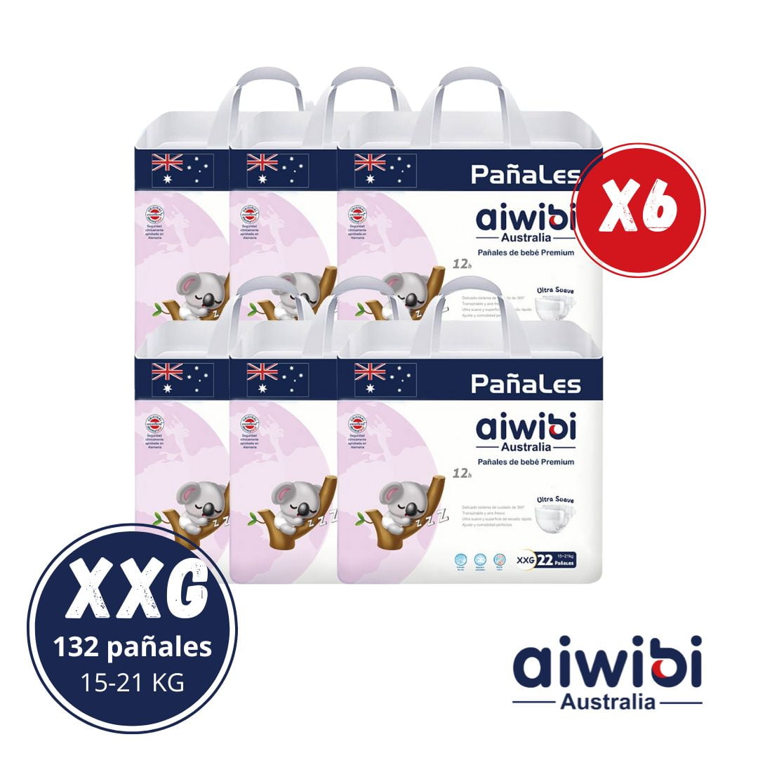 Aiwibi - 6 Paquetes Pañal Para Bebés Premium Talla Xxg
