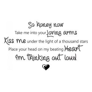 Rienda Libre Graphics - Decomural Thinking Out Loud Ed Sheeran Song Lyrics Ws-40940