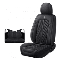 Genérico - Fundas Cubreasiento Ecocuero Negro Universales