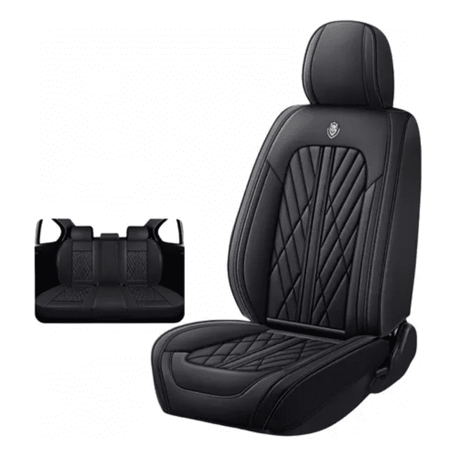 Genérico - Fundas Cubreasiento Ecocuero Negro Universales