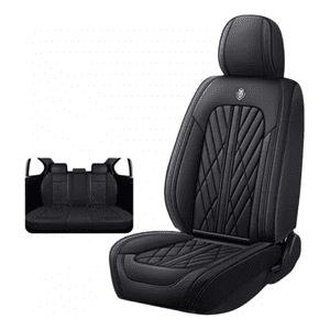 Genérico - Fundas Cubreasiento Ecocuero Negro Universales