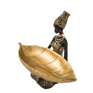 Magideal - Estatua De Mujer Africana De Resina Con Compartimento De Almacenamiento, Contenedor De Artículos Diversos, Llavero Para Pasillo, Decoración De Mesa, Z