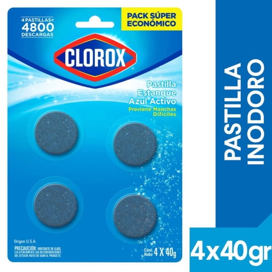 Pastilla De Inodoro Azul Activo Doypack 4 un Clorox