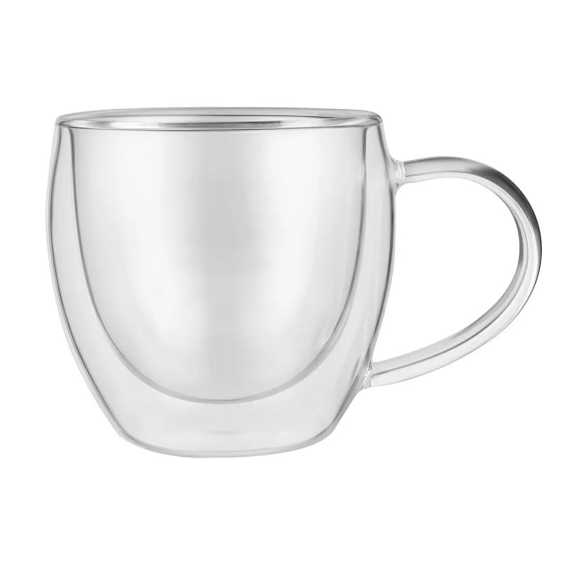 Mc Group - Taza De Vidrio Transparente Doble Pared 250 Ml