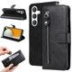 thumbnail image 3 of Funda tipo cartera para Samsung Galaxy S25 con bolsillo con cremallera y ranuras para tarjetas – Función de soporte Negro, 3 of 6