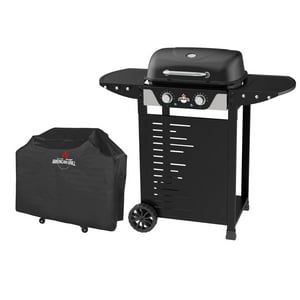 American Grill - Set Parrilla Electrica 2 Quemadores Manhattan Black + Funda Xs