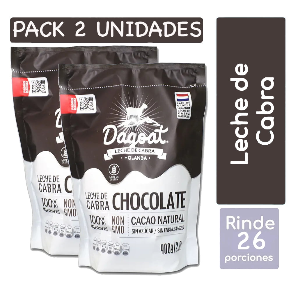 Dagoat - Pack Leche De Cabra En Polvo Chocolate 400grs X2