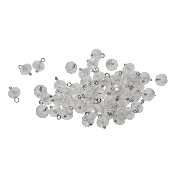Bola de cristal facetada transparente 100x perlas bolas colgantes encantos blanco