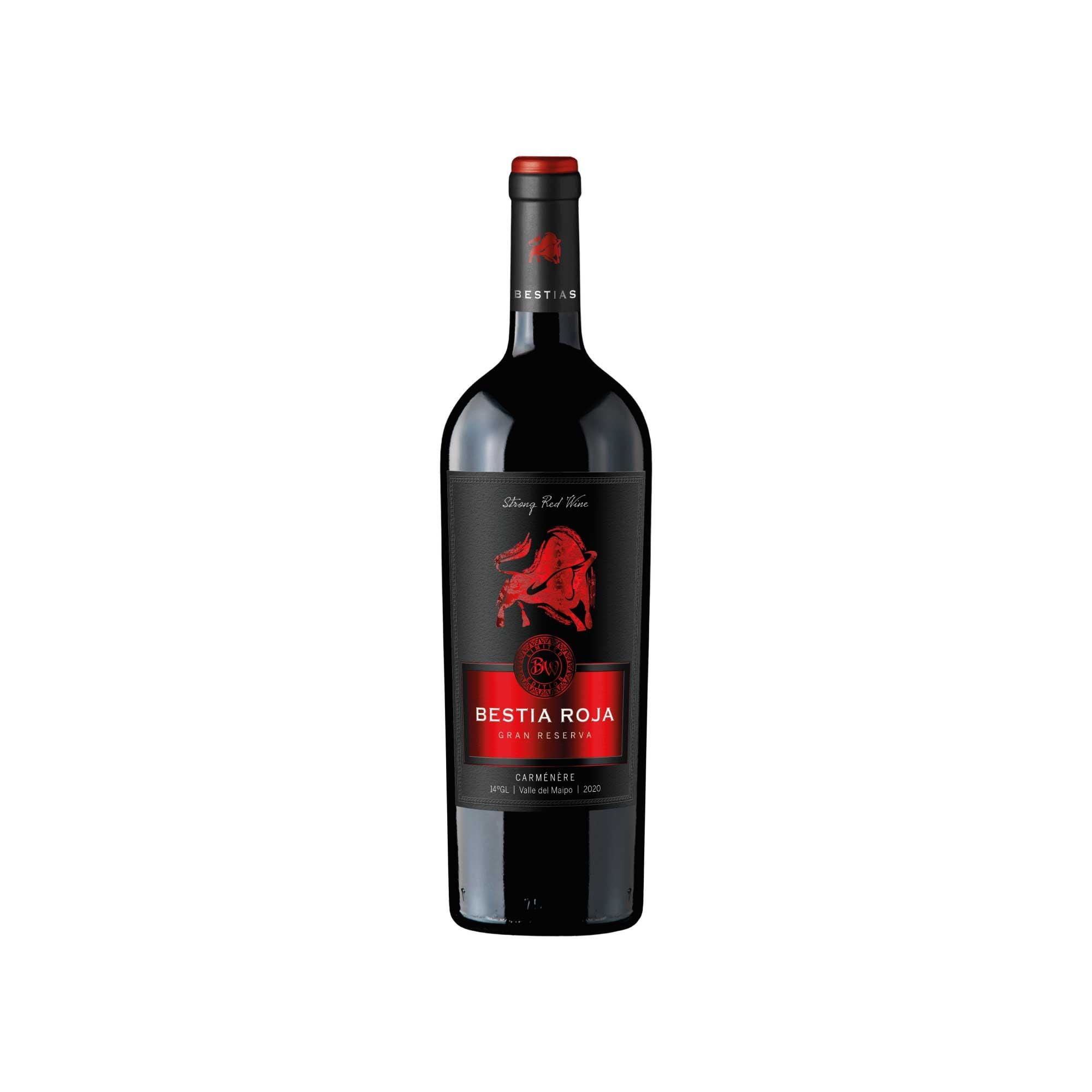 Vino Tinto Carmenere Gran Reserva 13.5º Botella 750 ml Bestia Roja