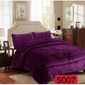 Mundo Shopping - Cobertor Plush Con Chiporro 2 Plazas Color Morado Liso