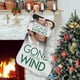 thumbnail image 1 of Lo Que el Viento Se Llevó Tema: Calcetines de Navidad, fino lino blanco para colgar en escaleras y chimenea, decoración navideña para el hogar, regalo de Navidad. 45cm × 32cm, 1 of 5
