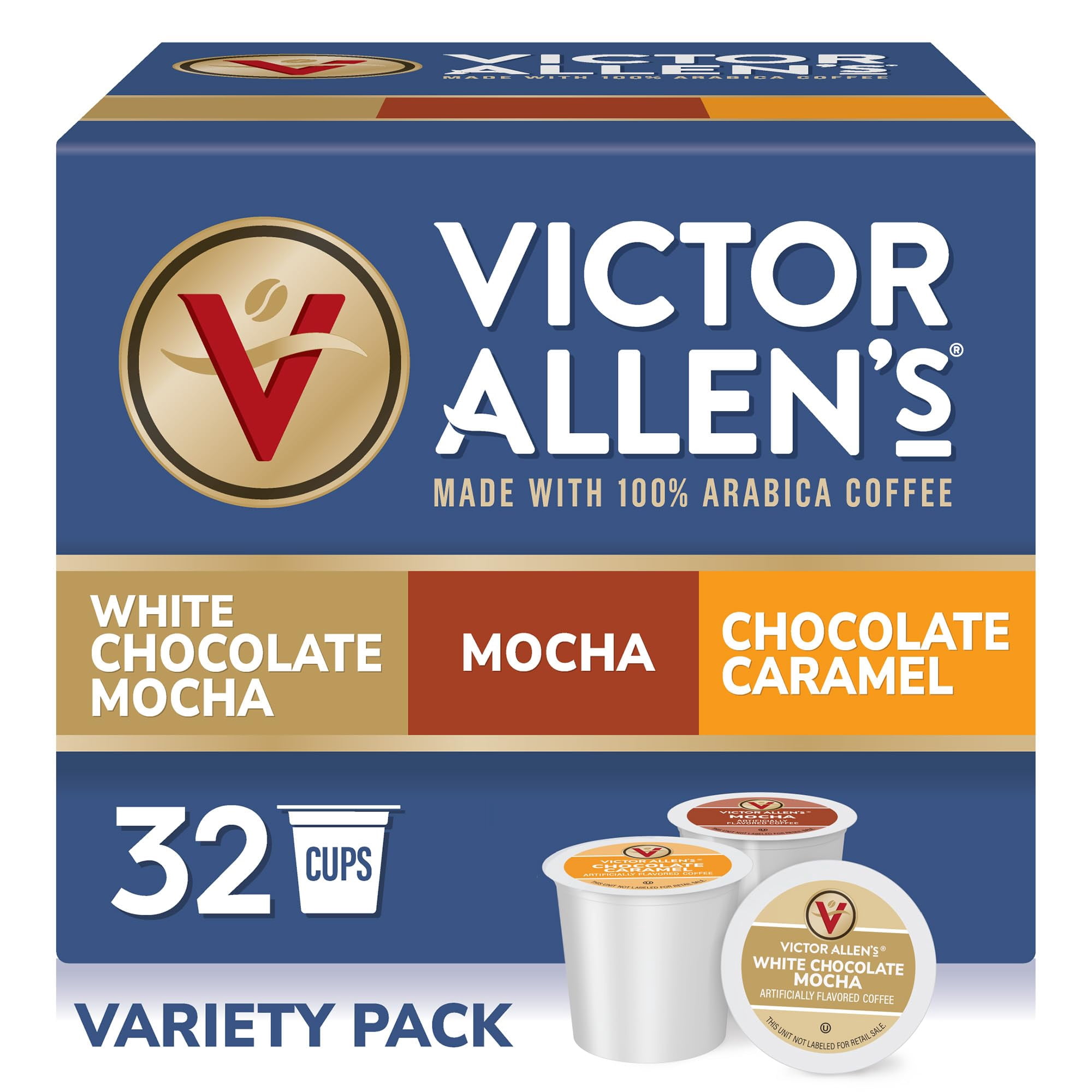 Cápsulas De Café Victor Allen's Con Sabor A Moca, 32 Unidades