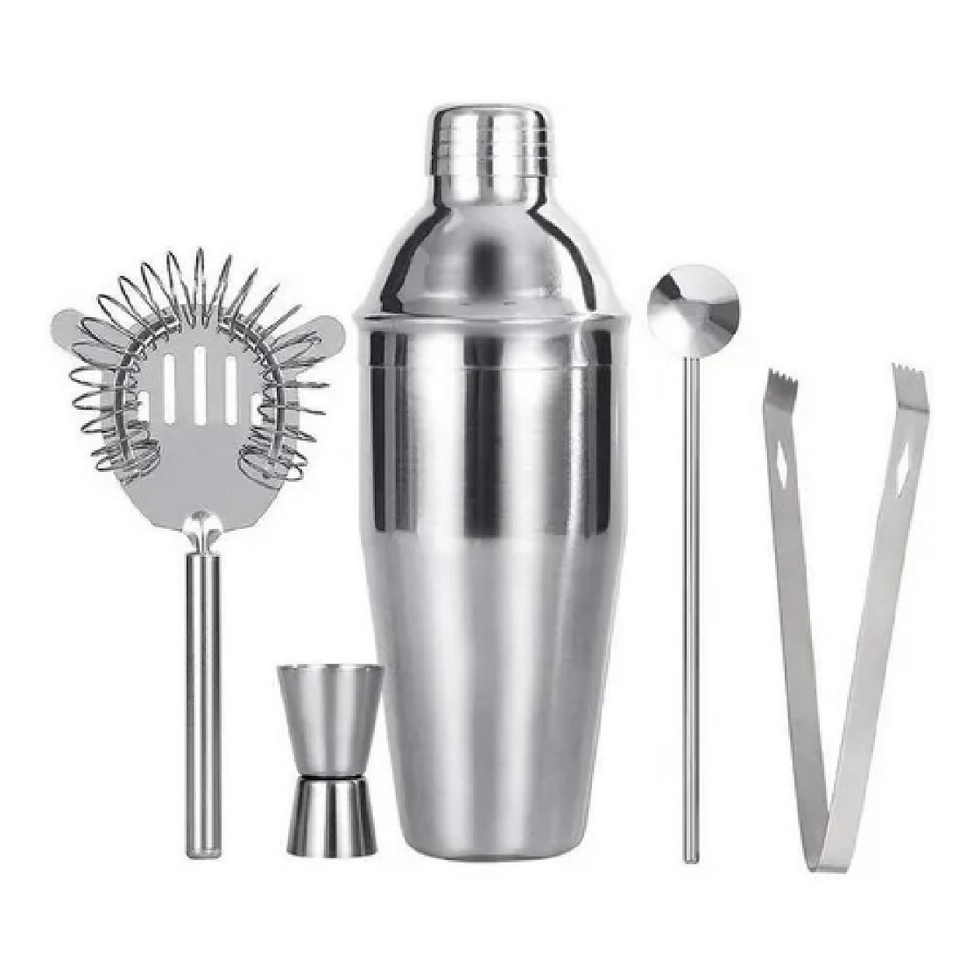 Genérico - Set Bartender Coctelería 5 Piezas Acero Inoxidable Coctelera