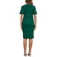 thumbnail image 3 of INSPIRE CHIC Vestidos de Trabajo para Mujeres Embarazadas Semi Formales de Manga Corta con Cuello en V y Pliegues Frontales para Oficina Embarazo Vestido de Negocios S Verde Oscuro, 3 of 6