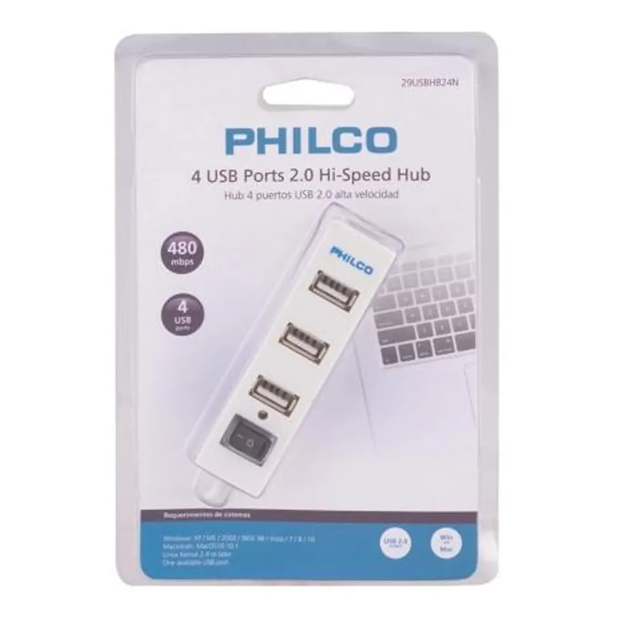 Center Web - Hub 4 Puertos Usb 2,0 Hi Speed