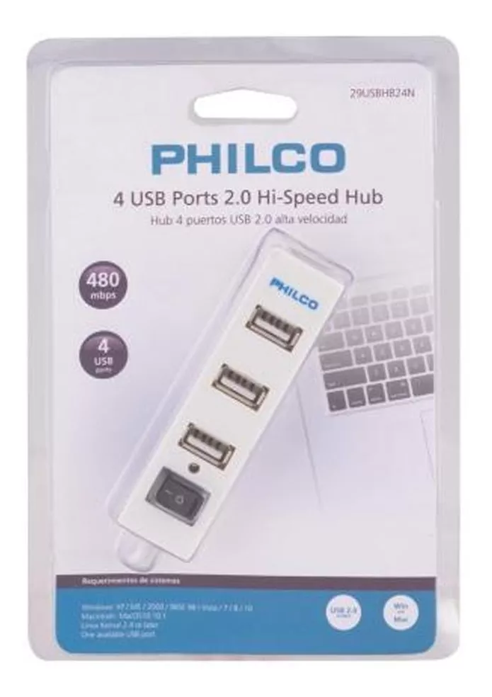 Center Web - Hub 4 Puertos Usb 2,0 Hi Speed