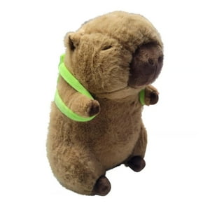 Total Click - Juguete Peluche Capibara 23Cm Con Mochila Tortuga Infantil