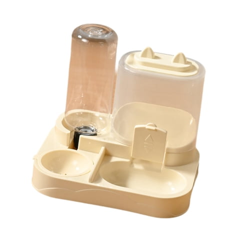 Magideal - Comedero Automático 2 En 1 Para Mascotas, Dispensador De Agua, Estación De Alimentación Compacta, Cuenco Desmontable Para Animales Pequeños Y Gatitos. Amarillo