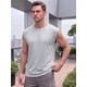 thumbnail image 4 of INSPIRE CHIC Camiseta sin mangas de entrenamiento para hombre, ajuste holgado, gimnasio, verano, camisetas sin mangas S Gris claro, 4 of 5