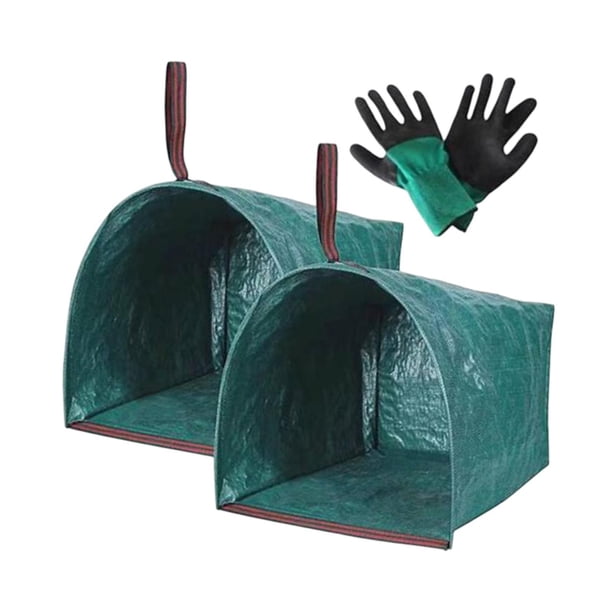 Bolsas de jardín de 2 piezas de espesor de jardín Bolsas de desechos de hojas de jardín Bolsas de jardinería recolectando hojas para parques de césped 150L 59CMX56CMX43CM