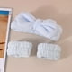 thumbnail image 3 of 3-Piece Spa Headband & Wristband Set: Super Cute & Soft Elastic Bow Headbands for Women & Girls - Highly Absorbent for Washing Face, Shower & Make Up, 3 of 4